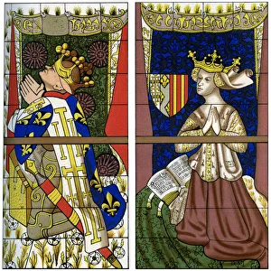 Images Dated 18th January 2008: Fragment of a stained glass window in Le Mans Cathedral, Mans, France