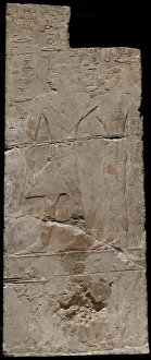 Fragment of a Tomb Wall Depicting Ibdu and his Wife with Offering Bearers, Egypt Fragment of a Tomb Wall Depicting Ibdu and his Wife with Offering Bearers, Egypt