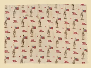 Cotton Plain Weave Prints: Fragment, United States, 1876. Creator: Unknown