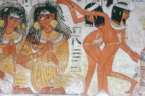 18th Dynasty Prints: Fragment of wall painting from the tomb of Nebamun, Thebes, Egypt, 18th Dynasty, c1350 BC