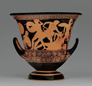 Red Figure Prints: Fragmentary Attic Red-Figure Calyx Krater, 480-470 BC. Creator: Syleus Painter