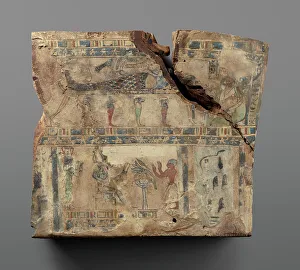Mummy Prints: Fragmentary Coffin Lid and Fragments of Wood, uncertain. Creator: Unknown