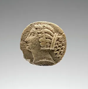 Ptolemaic Prints: Fragmentary Ring with a Portrait of Queen Berenike, 2nd-1st century B.C. Creator: Unknown