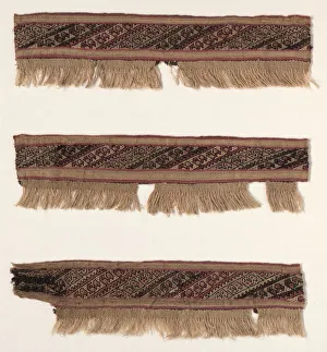 Chancay Prints: Three Fragments of a Border, c. 1100-1400. Creator: Unknown