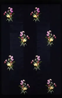 Brocaded Prints: Three Fragments from Dress, France, c. 1885. Creator: Unknown