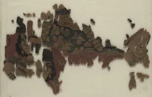 Tapestry Weave Wool Prints: Four Fragments from a Hanging: Athena Partheneon, 500s. Creator: Unknown