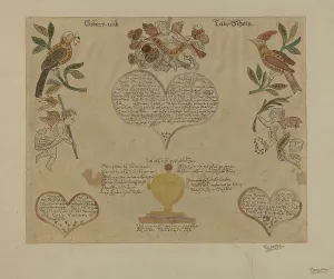 Fraktur Prints: Fraktur, 1935/1942. Creator: Richard Barnett