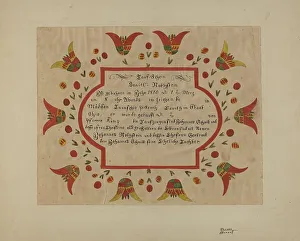 Fraktur Prints: Fraktur, 1935/1942. Creator: Richard Barnett