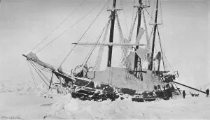 Trapped Collection: The Fram when dug out of the Pressure-Mound. End of March, 1895, (1897)
