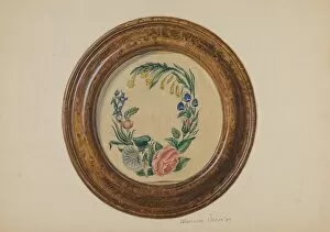 Framed Flower Painting, 1937. Creator: Clarence Secor