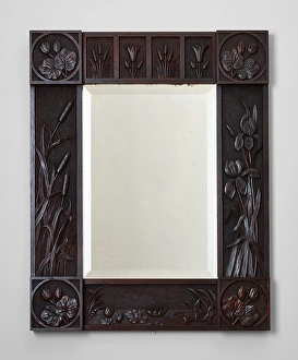 Tulipa Prints: Framed mirror, about 1880. Creator: Emma Harter Sweetser