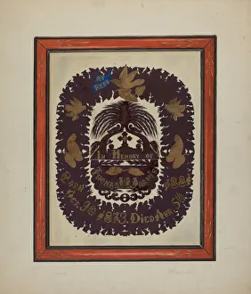 Cheney Gallery: Framed Paper Cutting, c. 1938. Creator: Clyde L. Cheney