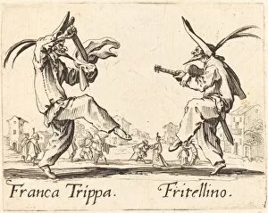 Commedia Dellarte Gallery: Franca Trippa and Fritellino, c. 1622. Creator: Jacques Callot