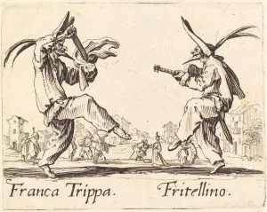 Commedia Dellarte Gallery: Franca Trippa and Fritellino, c. 1622. Creator: Jacques Callot