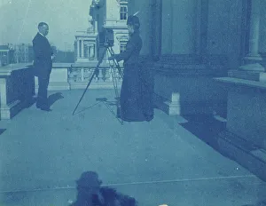 Photographing Prints: Frances Benjamin Johnston on a balcony of the State