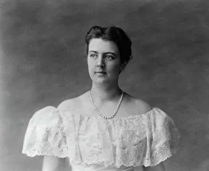 Frances F. Cleveland, head-and-shoulders portrait, facing left, c1897. Creator: Frances Benjamin Johnston