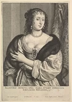 Sir Anthony Van Dyck Collection: Frances Stuart, Countess of Portland, 1650. Creator: Wenceslaus Hollar