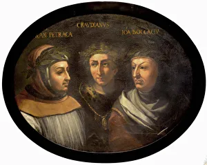 Boccaccio Prints: Francesco Petrarca, Claudius Claudian and Giovanni Boccaccio, 16th century