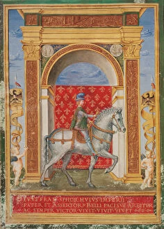 Images Dated 22nd November 2017: Francesco Sforza om horseback, 1486