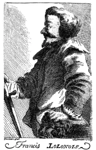 Tournier Prints: Francis Lolonois, 17th century pirate, 1741. Artist: Bonneau
