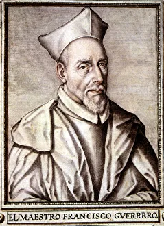 Guerrero Prints: Francisco Guerrero (1528-1599). Spanish composer, engraving in the book Libro de
