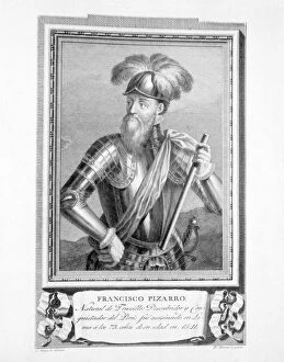 Francisco Pizarro (1475-1541), Spanish conquistador, engraving of the collection Illustrious Men