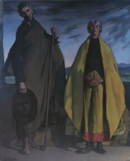 Espana Negra Prints: Francisco and his wife, 1909. Creator: Zuloaga y Zabaleto, Ignacio (1870-1945)