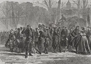 Franco-German War (1870-1871): Departure of the 10th regiment of the National Guard...France, 1871. Creator: Auguste Trichon