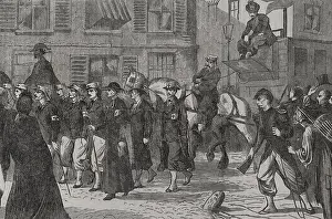 Civilian Prints: Franco-Prussian War (1870-1871): French press ambulance corps passing through Rheims