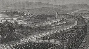 Steam Train Prints: Franco-Prussian War (1870-1871): German train at Nauheim