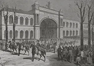 Franco-Prussian War (1870-1871): Parade of German troops on the Champs Elysees, 1871. Creators: Fernando Miranda, Enrique Laporta Valor
