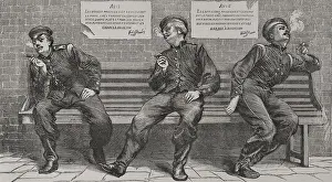 Bavaria Prints: Franco-Prussian War (1870-1871): Prussian army - Bavarian officers smoking during a break