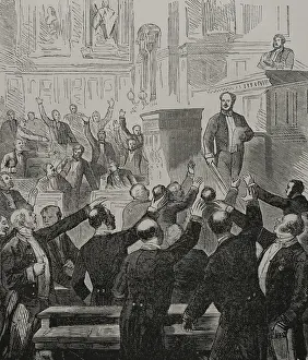 Hand Gestures Prints: Franco-Prussian War (1870-1871): Session of the French Senate of 15 July 1870