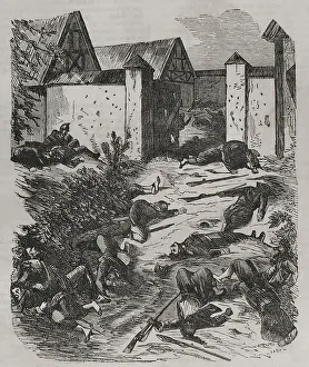 Franco-Prussian War (1870-71): Battle of Wissembourg - Entrance to Geisberg Castle on 4 August 1870. Creator: Unknown