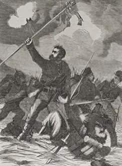 Symbolic Prints: Franco-Prussian War (1870-71): Taking of a French Imperial eagle standard by the 3rd Posen