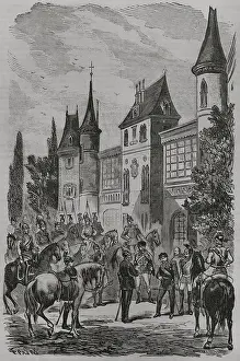 Franz Prints: Franco-Prussian War: Napoleon III surrendering to King Wilhelm I of Prussia