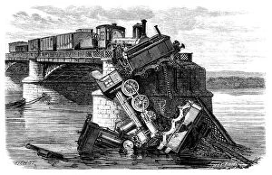 Images Dated 18th September 2012: Franco - Prussian War, siege of Paris by the Germans, German train derailment