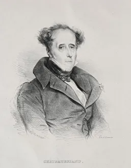 Achille Devéria Gallery: Francois Rene Auguste Victome de Chateaubriand. Creator: Achille Deveria
