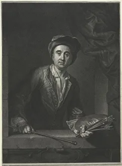 Francois de Troy, after a Self-Portrait. Creator: Pierre Drevet (French, 1663-1738)