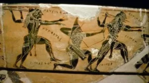 Attacking Collection: Detail from the Francois Vase, Etruscan Tomb Find, c6th century BC. Artists: Ergotimos, Kleitias