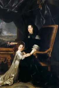 Francoise d Aubigne, Marquise de Maintenon (1635-1719) with her niece. Artist: Elle, Louis Ferdinand, the Younger (1648-1717)