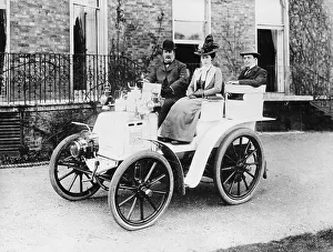 Butler Prints: Frank Butler and daughter on a 6hp Panhard, 1900