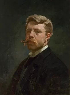 Frank Duveneck Self-Portrait, c. 1890. Creator: Frank Duveneck