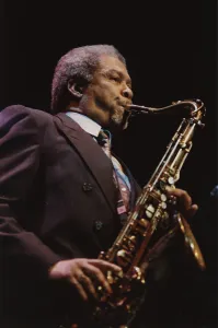 1990 Prints: Frank Foster, Count Basie Band, Dominion Theatre, London, 1990. Creator: Brian Foskett