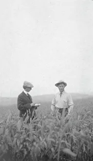 Crop Prints: Frank G. Carpenter at an experimental farm, between c1900 and 1916. Creator: Unknown