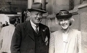 Phyllis Prints: Frank and Phyllis Page, Anzac Day march, year unknown. Creator: Unknown