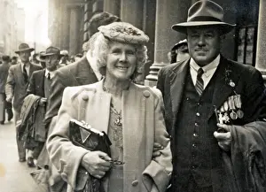 Phyllis Prints: Frank and Phyllis Page, Anzac Day march, year unknown. Creator: Unknown