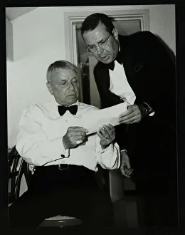 Frank Sinatra and Frank Sinatra Jr backstage at the Royal Albert Hall, London, 28 May 1992