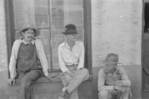 Straw Hat Collection: Frank Tengle, Bud Fields, and Floyd Burroughs... Hale County, Alabama, 1936. Creator: Walker Evans