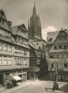 Frankfurt a. Main. Saalgasse - Cathedral Tower, 1931. Artist: Kurt Hielscher Frankfurt a. Main. Saalgasse - Cathedral Tower, 1931. Artist: Kurt Hielscher